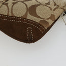 Coach Signature Accessory Pouch Canvas Beige Silver Auth 189969A-15