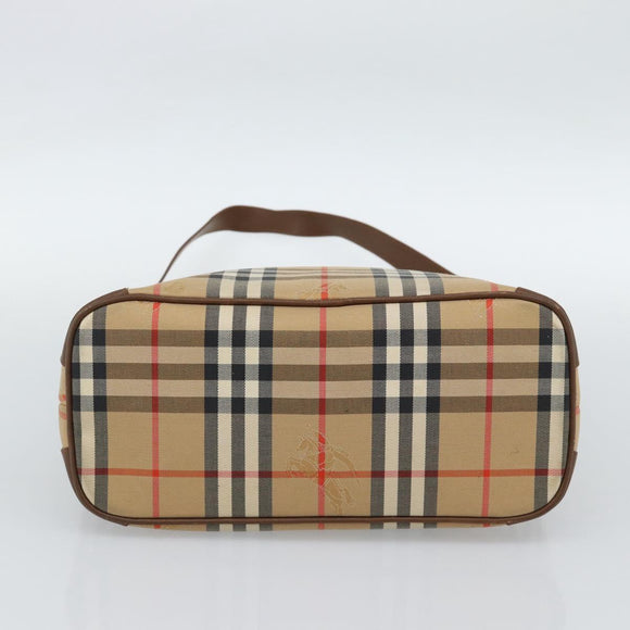 Burberrys Nova Check Shoulder Bag Canvas Beige Gold Auth 189972A