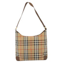 Burberrys Nova Check Shoulder Bag Canvas Beige Gold Auth 189972A-2