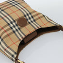 Burberrys Nova Check Shoulder Bag Canvas Beige Gold Auth 189972A-6