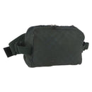 BURBERRY Nova Check Body Bag Nylon Green Silver Auth 189973-1
