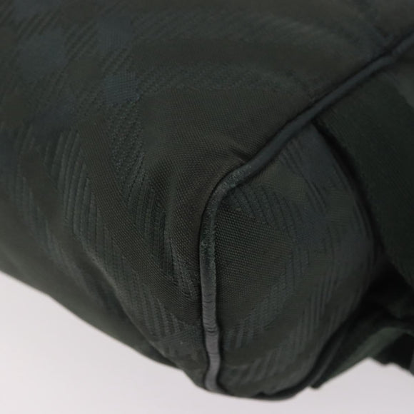 BURBERRY Nova Check Body Bag Nylon Green Silver Auth 189973