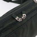 BURBERRY Nova Check Body Bag Nylon Green Silver Auth 189973-18