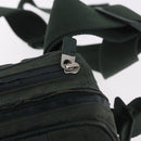 BURBERRY Nova Check Body Bag Nylon Green Silver Auth 189973-9