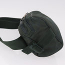BURBERRY Nova Check Body Bag Nylon Green Silver Auth 189973-4