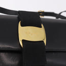 Salvatore Ferragamo Vala Shoulder Bag Leather Black Gold Auth 189974A-9
