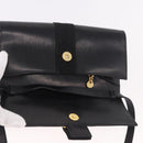 Salvatore Ferragamo Vala Shoulder Bag Leather Black Gold Auth 189974A-10