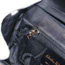 Salvatore Ferragamo Vala Shoulder Bag Leather Black Gold Auth 189974A-20