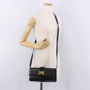 Salvatore Ferragamo Vala Shoulder Bag Leather Black Gold Auth 189974A-22