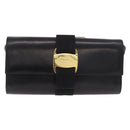 Salvatore Ferragamo Vala Shoulder Bag Leather Black Gold Auth 189974A-13