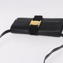 Salvatore Ferragamo Vala Shoulder Bag Leather Black Gold Auth 189974A-6