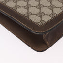 GUCCI GG Supreme Web Sherry Line Shoulder Bag PVC Beige Gold Auth 189976-15