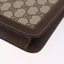 GUCCI GG Supreme Web Sherry Line Shoulder Bag PVC Beige Gold Auth 189976-16