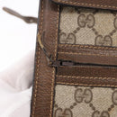 GUCCI GG Supreme Web Sherry Line Shoulder Bag PVC Beige Gold Auth 189976-10