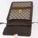 GUCCI GG Supreme Web Sherry Line Shoulder Bag PVC Beige Gold Auth 189976-11
