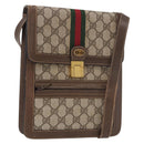 GUCCI GG Supreme Web Sherry Line Shoulder Bag PVC Beige Gold Auth 189976-1