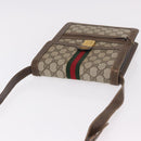 GUCCI GG Supreme Web Sherry Line Shoulder Bag PVC Beige Gold Auth 189976-6