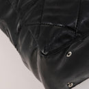 CHANEL Paris Biarritz GM Tote Bag Coated Canvas Black Silver CC Auth 189981-17