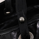 CHANEL Paris Biarritz GM Tote Bag Coated Canvas Black Silver CC Auth 189981-18