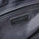 CHANEL Paris Biarritz GM Tote Bag Coated Canvas Black Silver CC Auth 189981-22