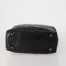 CHANEL Paris Biarritz GM Tote Bag Coated Canvas Black Silver CC Auth 189981-5