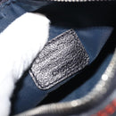 Christian Dior Trotter Canvas Cosmetic Pouch Denim Navy Silver Auth 189982A-13