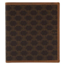CELINE Macadam Canvas Compact Wallet PVC Leather Brown Auth 189986A-13
