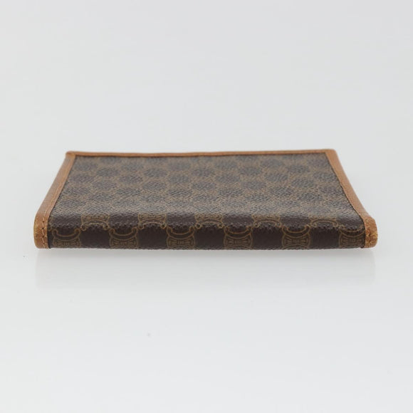 CELINE Macadam Canvas Compact Wallet PVC Leather Brown Auth 189986A