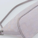 GUCCI GG Canvas Accessory Pouch Lavende Silver 07198 Auth 189988A-14