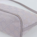 GUCCI GG Canvas Accessory Pouch Lavende Silver 07198 Auth 189988A-15