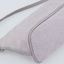 GUCCI GG Canvas Accessory Pouch Lavende Silver 07198 Auth 189988A-16