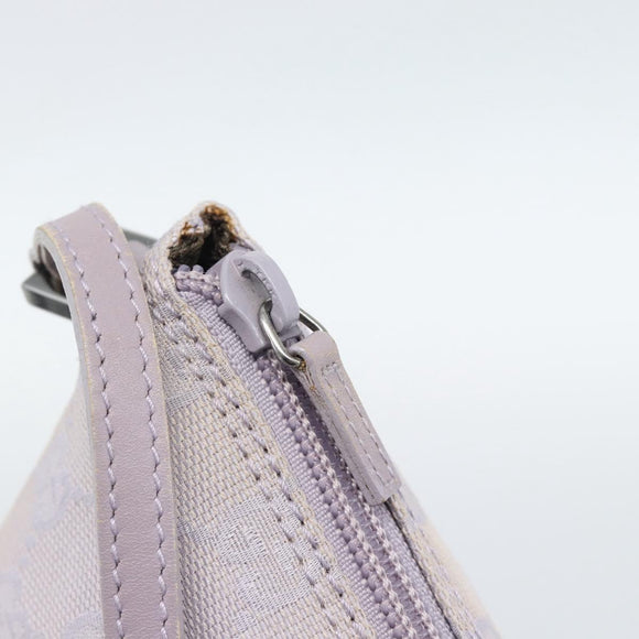 GUCCI GG Canvas Accessory Pouch Lavende Silver 07198 Auth 189988A