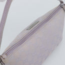 GUCCI GG Canvas Accessory Pouch Lavende Silver 07198 Auth 189988A-6
