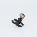 CHANEL COCO Mark Earring Metal Black CC Auth 189989A-10