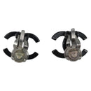 CHANEL COCO Mark Earring Metal Black CC Auth 189989A-3