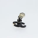 CHANEL COCO Mark Earring Metal Black CC Auth 189989A-6