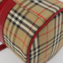 Burberrys Nova Check Vanity Canvas Beige Silver Auth 189990A-13