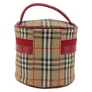 Burberrys Nova Check Vanity Canvas Beige Silver Auth 189990A-3