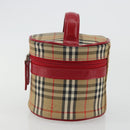 Burberrys Nova Check Vanity Canvas Beige Silver Auth 189990A-4