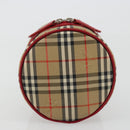 Burberrys Nova Check Vanity Canvas Beige Silver Auth 189990A-9