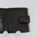 FENDI Zucca Canvas Compact Wallet Black Brown Auth 189991A-19
