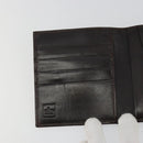 FENDI Zucca Canvas Compact Wallet Black Brown Auth 189991A-20