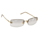 CHANEL COCO Mark Sunglasses Metal Gold Tone CC Auth 189994-1