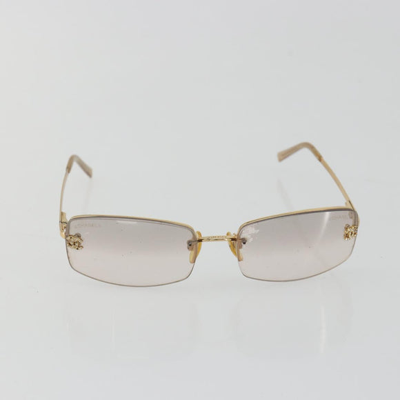 CHANEL COCO Mark Sunglasses Metal Gold Tone CC Auth 189994