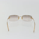 CHANEL COCO Mark Sunglasses Metal Gold Tone CC Auth 189994-2