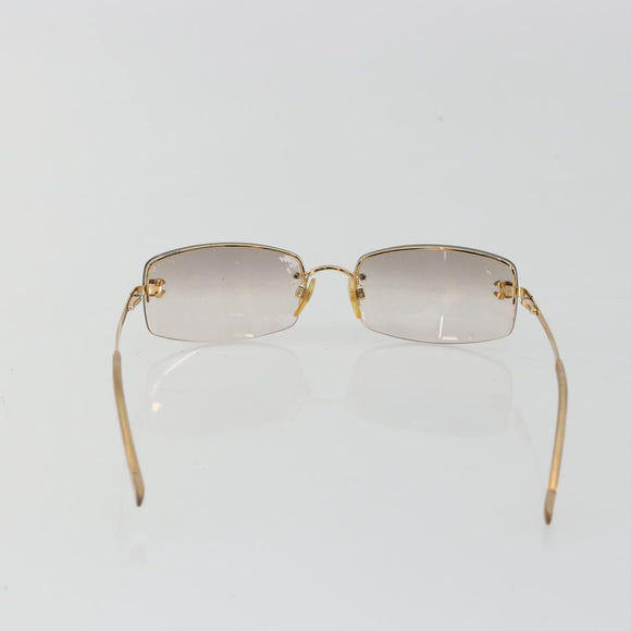 CHANEL COCO Mark Sunglasses Metal Gold Tone CC Auth 189994