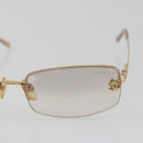 CHANEL COCO Mark Sunglasses Metal Gold Tone CC Auth 189994-7
