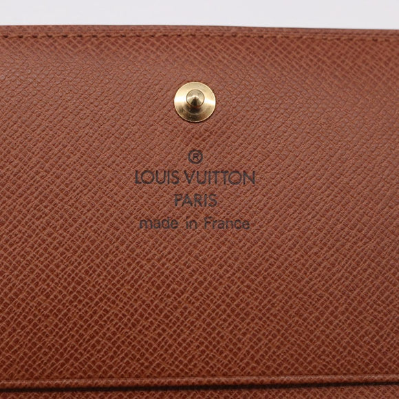 LOUIS VUITTON Monogram Porte Monnaie Billets Tresor Wallet M61730 Auth 189995A