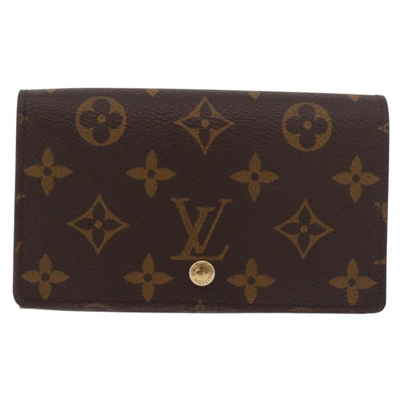 LOUIS VUITTON Monogram Porte Monnaie Billets Tresor Wallet M61730 Auth 189995A