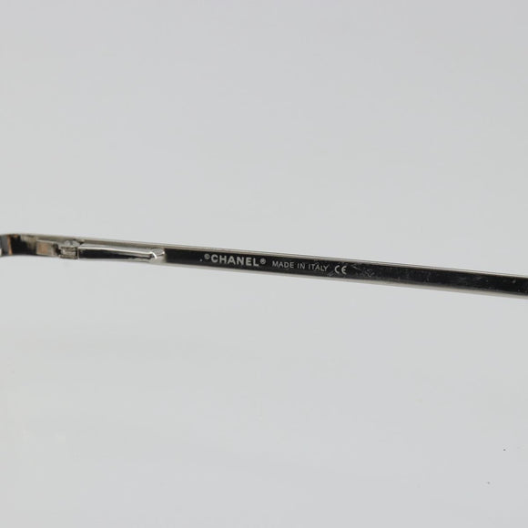 CHANEL COCO Mark Sunglasses Metal Silver CC Auth 189996